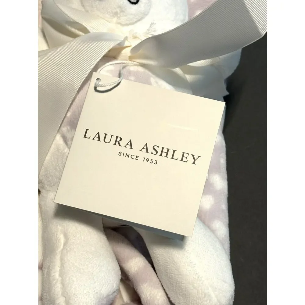 Laura Ashley Baby Blanket Plush Toy Bunny Rabbit Bows Gift Set Lovey Lavender